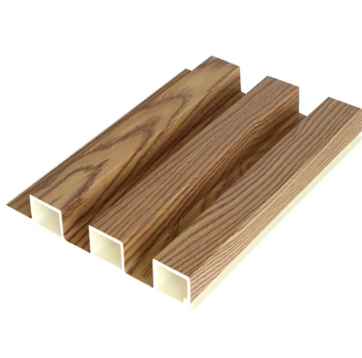 Wooden Grain PVC WPC Fluted Wall Panels For Decoration